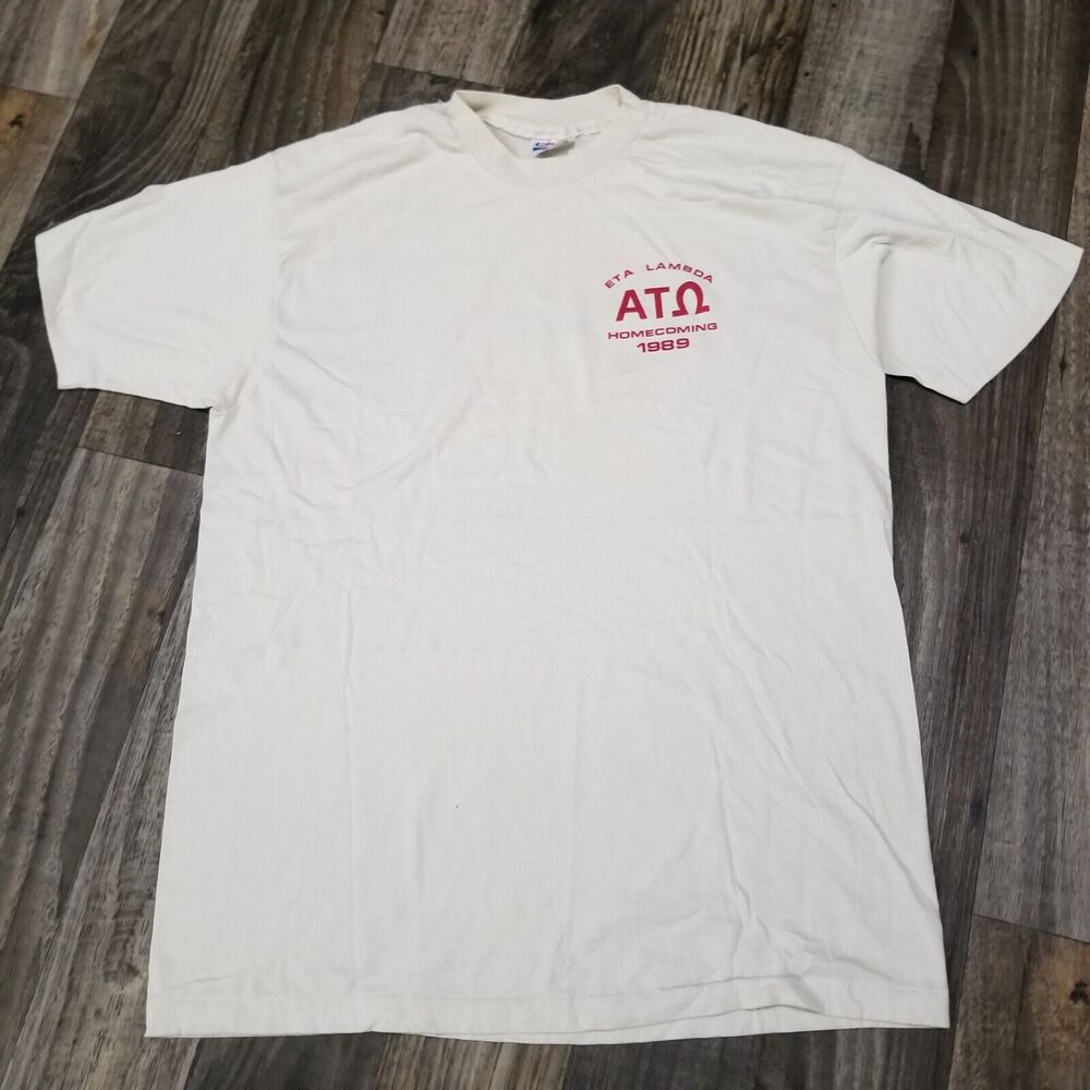 ETA Lambda Homecoming 1989 Hanes Fifty-Fifty White College University Size XL